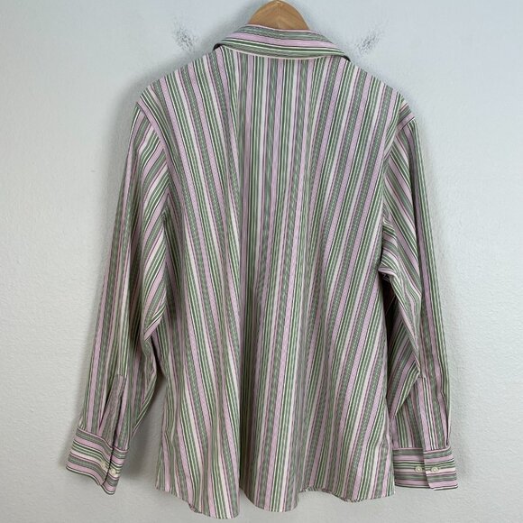 Eddie Bauer Womens Plus XXL Wrinkle Resistant Stripe Long Sleeve Shirt Top - Picture 6 of 9